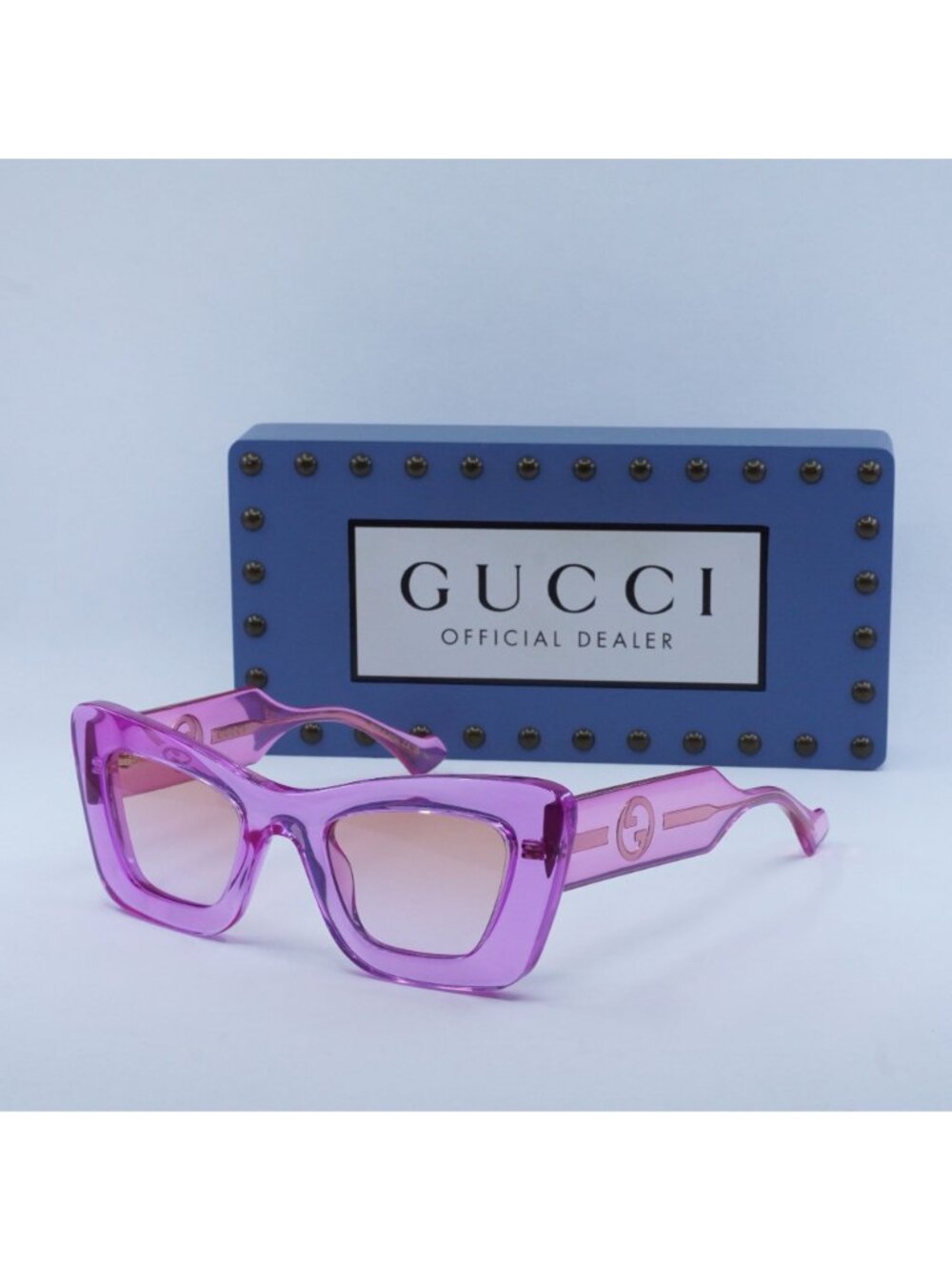 Gucci GG1552S 003 Cat Eye Sunglasses - Magenta / Orange to Violet